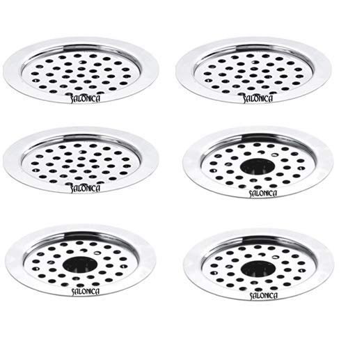 INDOROX Stainless Steel Jali/Trap Floor Drain for Bathroom and Kitchen, Pack of 6 (3 Plain and 3 with Cut for Waste Pipe)