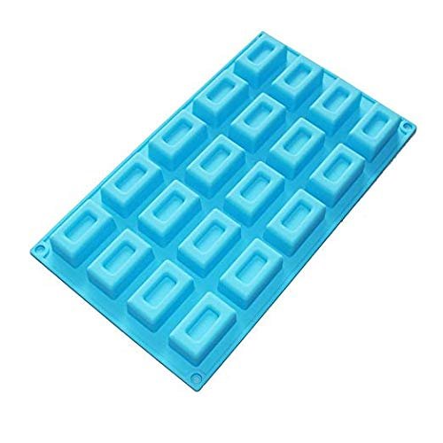 APSAMBRFramed Rectangle Guest Soap Chocolate Jello Ice Cream Silicone Mold 20-Cavity Handmade Soap Jelly Pudding Dessert Baking Mould