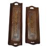 ROLIMOLI Wooden Coffee Tray Handcarved Tea Snacks Serving Tray Set Durable Multipurpose Serving Platter for Home Kitchen Use (Brown, Set of 2) view 2