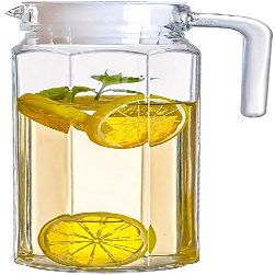PrimeWorld Evergreen Frigo Glass jug Pitcher with Lid 1Ltr (1050ml) 1 Pcs