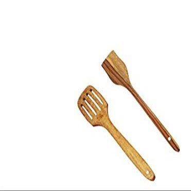 ROLIMOLI Handmade Wooden Serving and Cooking Spoon Premium Kitchen Utensils Durable Set of 2