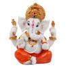 SN Handicrafts Polyresin Lord Ganesh Figurine 5.6 x 4.6 Inch Orange, 1 Piece view 2