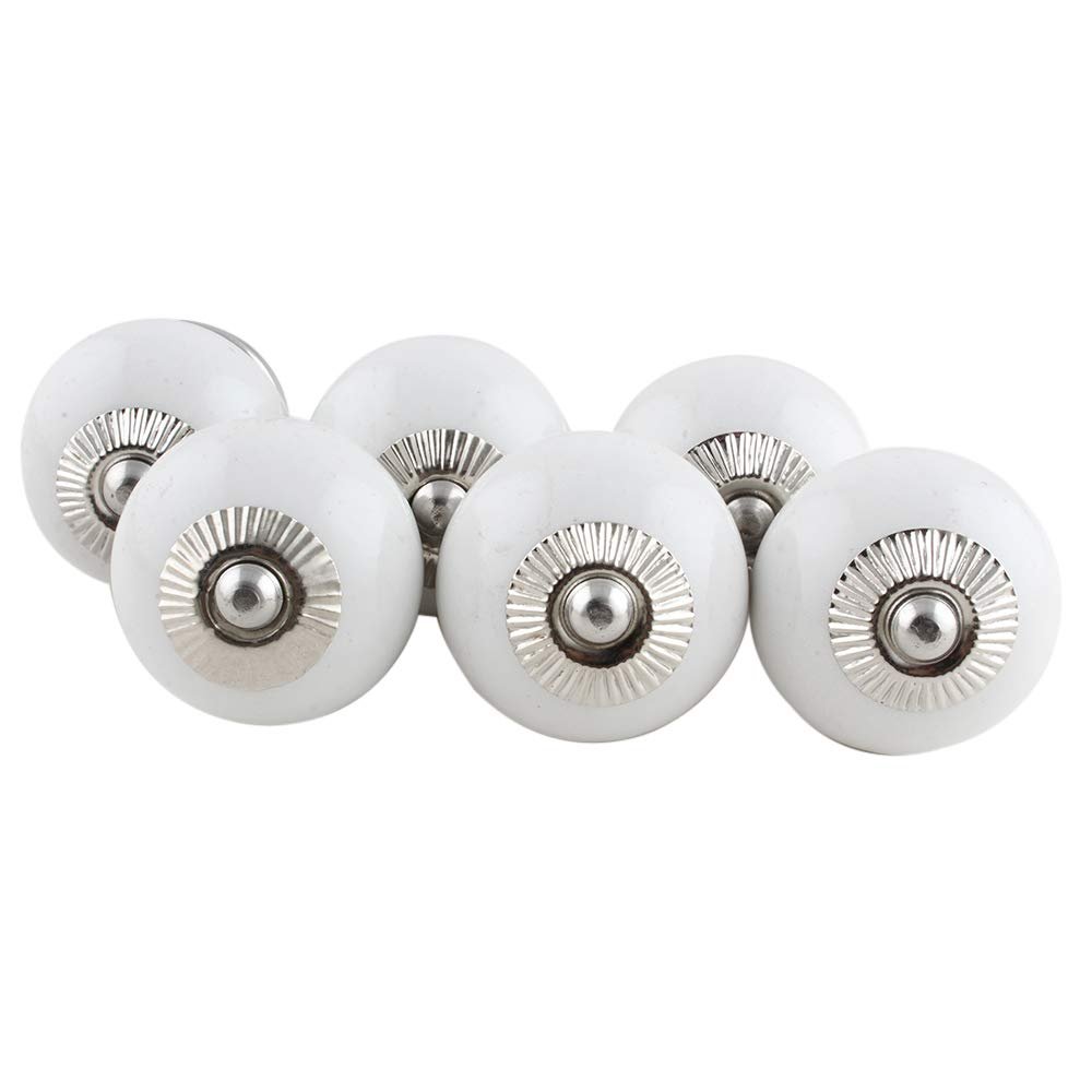 Indian-Shelf Pack of 10 White Dresser Knob- Ceramic Door Handles- Round Drawer Pull- Solid Door Pull- Drawer Knob- Kitchen Hardware Knobs and Pulls- Bar Cabinet Pulls- Decorative Door Knob