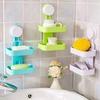 SEASPIRIT Plastic Double Layer Soap Dish Suction Cup Wall Tray Self-Adhesive Stainless Steel Waterproof Kitchen Bathroom Soaps Storage Rack view 1