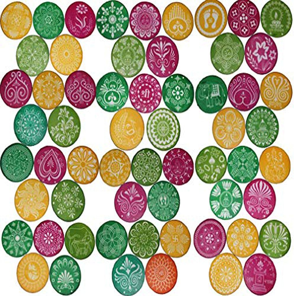 oramsa Ready to use Assorted Rangoli Stencils 4'', Set of 30 Different Designs and Patterns (Thirty)