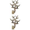Gracy Antique Brass Curtain Holder Brackets Finials Set (Cb-306 Antique Beige, Large) - Pack Of 2 Pieces(Rod Pocket) view 1