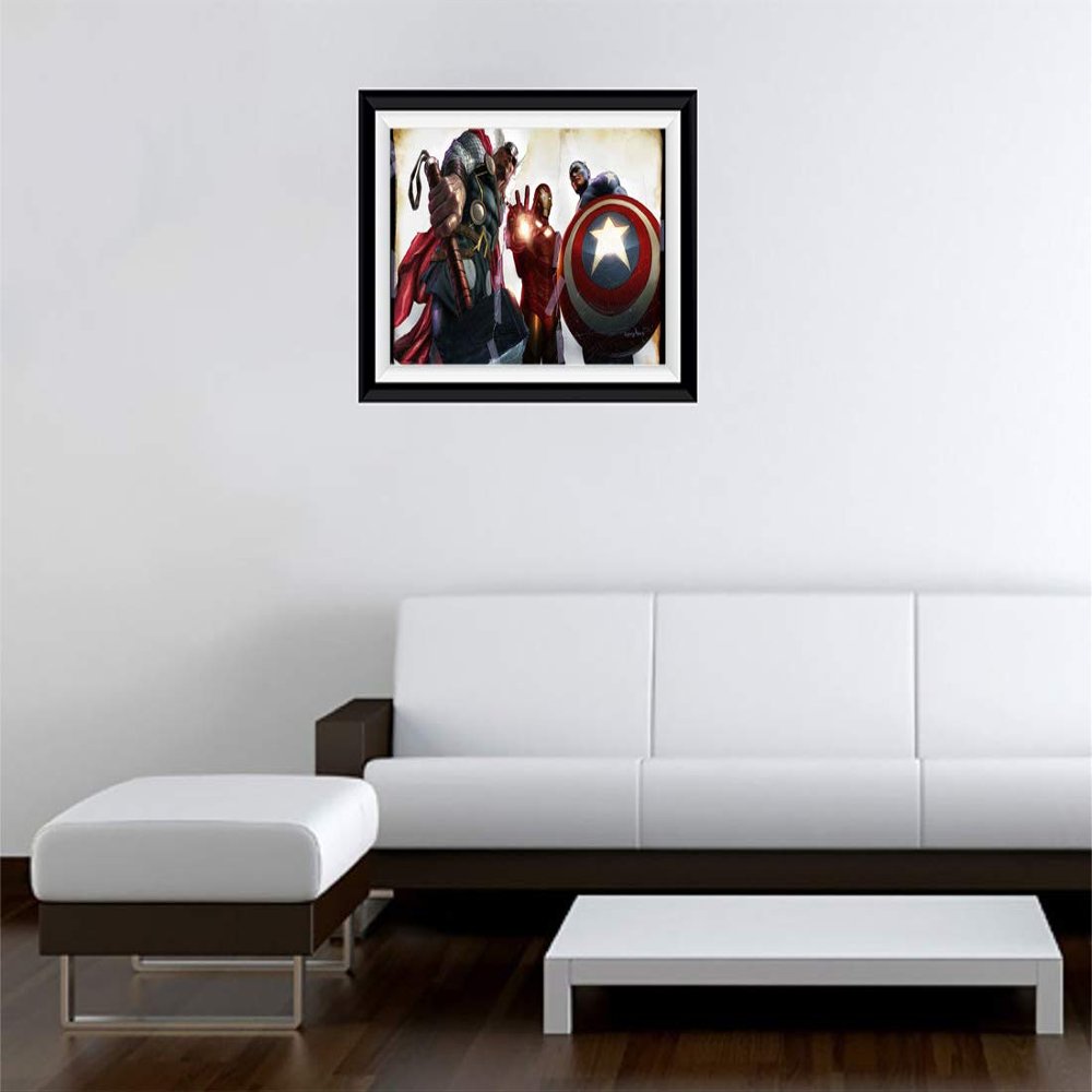 Gadgets wrap Printed Landscape Photo Frame Style Decal Decor (15Inch X 11Inch) - (Avengers Comic Wallpaper Background On Wallpaper Hd)