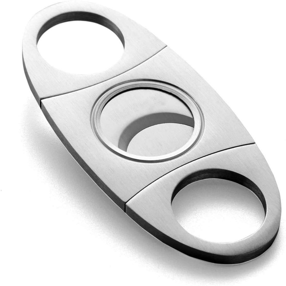 HASTHIP Stainless Steel Pocket Cigar Tool Cigar Cutter with Double Guillotine Cutter Blades Nipping Off The end of Cigar for Most Size of Cigars (Multicolour)