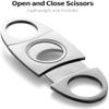HASTHIP Stainless Steel Pocket Cigar Tool Cigar Cutter with Double Guillotine Cutter Blades Nipping Off The end of Cigar for Most Size of Cigars (Multicolour) view 2