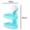 SEASPIRIT Plastic Double Layer Soap Dish Suction Cup Wall Tray Self-Adhesive Stainless Steel Waterproof Kitchen Bathroom Soaps Storage Rack view 3