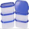 Mahaware Modular Oval Plastic Kitchen Container Set,600 ml, Set of 6, Blue view 3
