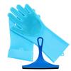 MoneySo Magic Washing Gloves and Wiper 1 Pair Reusable Silicone Dish Scrubber Kitchen Gloves Heat Resistant for Kitchen,Bathroom Cleaning, Bathing, Dishes (Random Colors) view 1