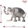 Prince Home Decor & Gifts Metal Elephant- Silver, Medium view 2