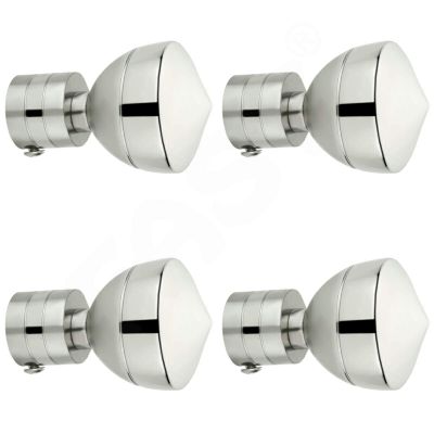 FAST Cbs70 Stainless Steel Metal For 1Inch Window Solid Opaque Curtain Rod Pocket Bracket End Knob Finials Accessories - Pack Of (4)