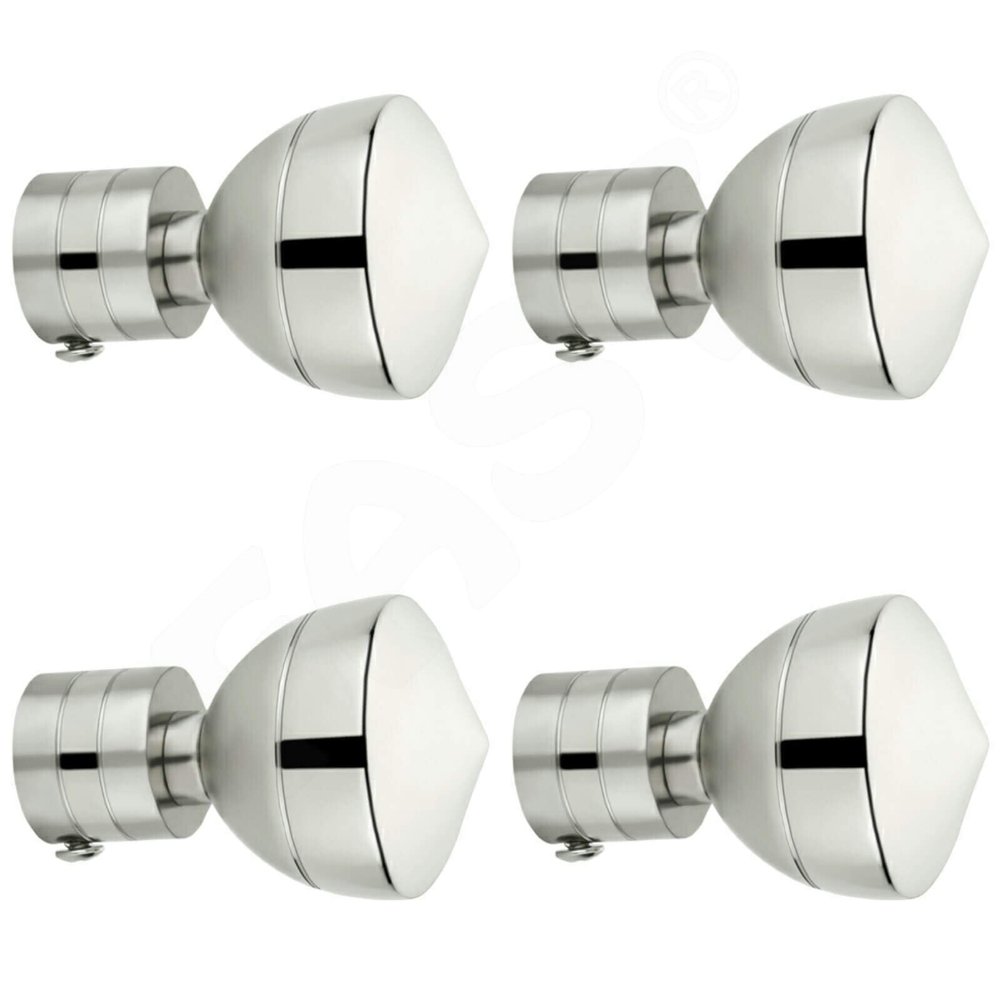 FAST Cbs70 Stainless Steel Metal For 1Inch Window Solid Opaque Curtain Rod Pocket Bracket End Knob Finials Accessories - Pack Of (4)