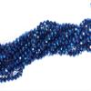 The Design Cart 4 MM Blue Metallic Rondelle Faceted Crystal Beads for Jewellery Making, Beading, Art and Craft Supplies (1 String) view 1