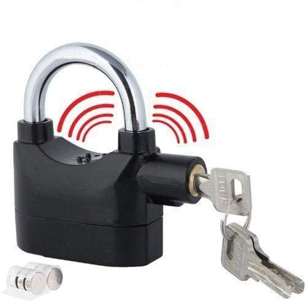 Rexmon Anti Theft Sensor Security Alarm Padlock Electronic Alarm Padlock for Main Door/Bike/Bicycle/Office/Shop with 110dB Alarm Pad Locks