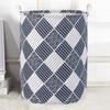HOKIPO Folding Laundry Basket For Clothes Large 43 Ltr (Ar2542)(Cotton, Dark Blue), 13.78 Inch, 35 cm, 45 cm view 1