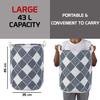 HOKIPO Folding Laundry Basket For Clothes Large 43 Ltr (Ar2542)(Cotton, Dark Blue), 13.78 Inch, 35 cm, 45 cm view 2