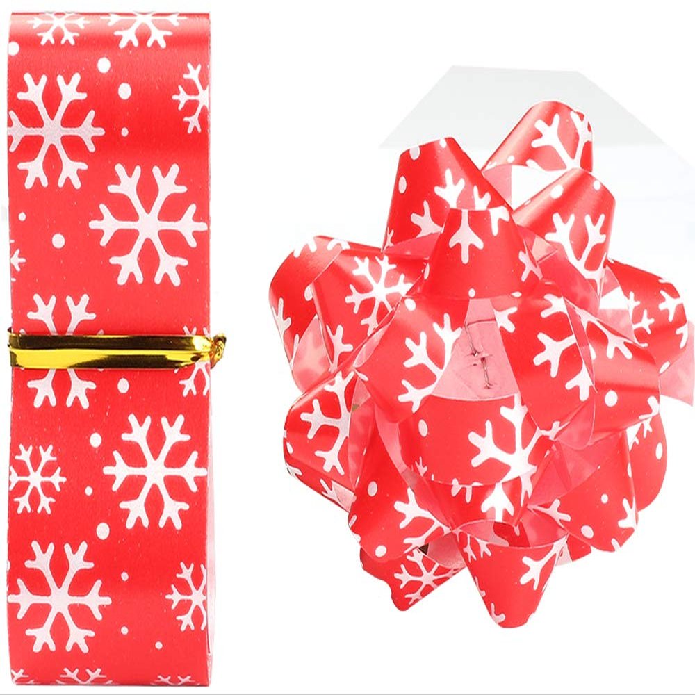 Tedemel Days Off Self Adhesive Flower Ribbon for Wrapping and Decoration Set of 3 (Red)