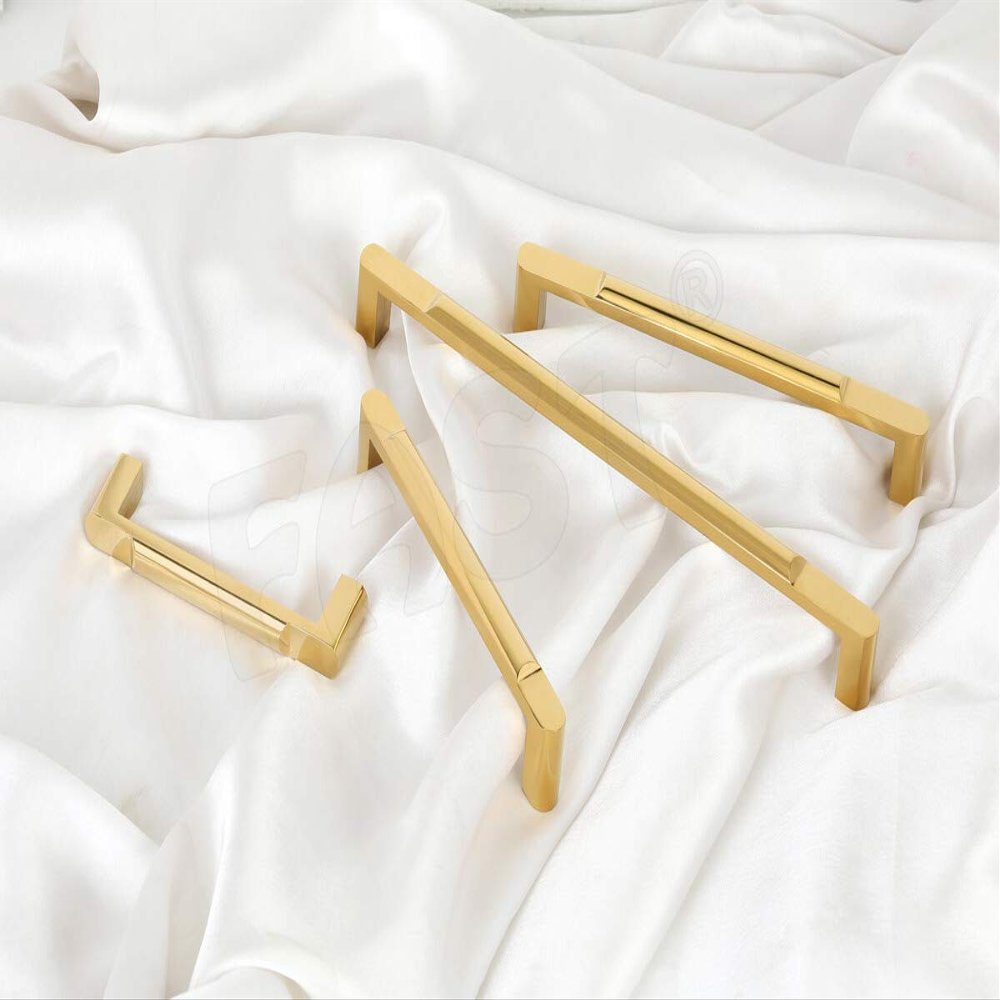FAST CP35 Pvd Gold Furniture Cabinet Pull Handle for Wardrobe Door, Kitchen Drawer, and All Other Cabinets Doors, Drawers 2pcs (96mm 4inch)