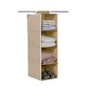 PrettyKrafts Hanging 4 Shelves Wardrobe Organiser - Beige, Fabric view 1