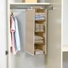 PrettyKrafts Hanging 4 Shelves Wardrobe Organiser - Beige, Fabric view 2