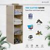 PrettyKrafts Hanging 4 Shelves Wardrobe Organiser - Beige, Fabric view 4