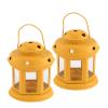Homesake Star Light Decorative Metal Lantern Indoor/Outdoor Hanging Lantern | Set of 2 Designer Candle Tealight Holder | Festive Decor | Diwali Decoration for Home, Yellow view 3