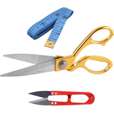 Stealodeal Tailoring Sewing Kit, Stainless Steel 8.5'' Scissor with Measuring Inch Tape & Tread Cutter