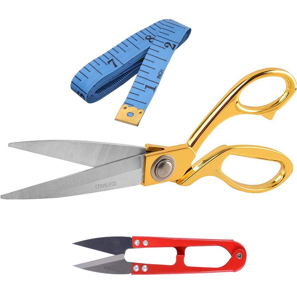 Stealodeal Tailoring Sewing Kit, Stainless Steel 8.5'' Scissor with Measuring Inch Tape & Tread Cutter