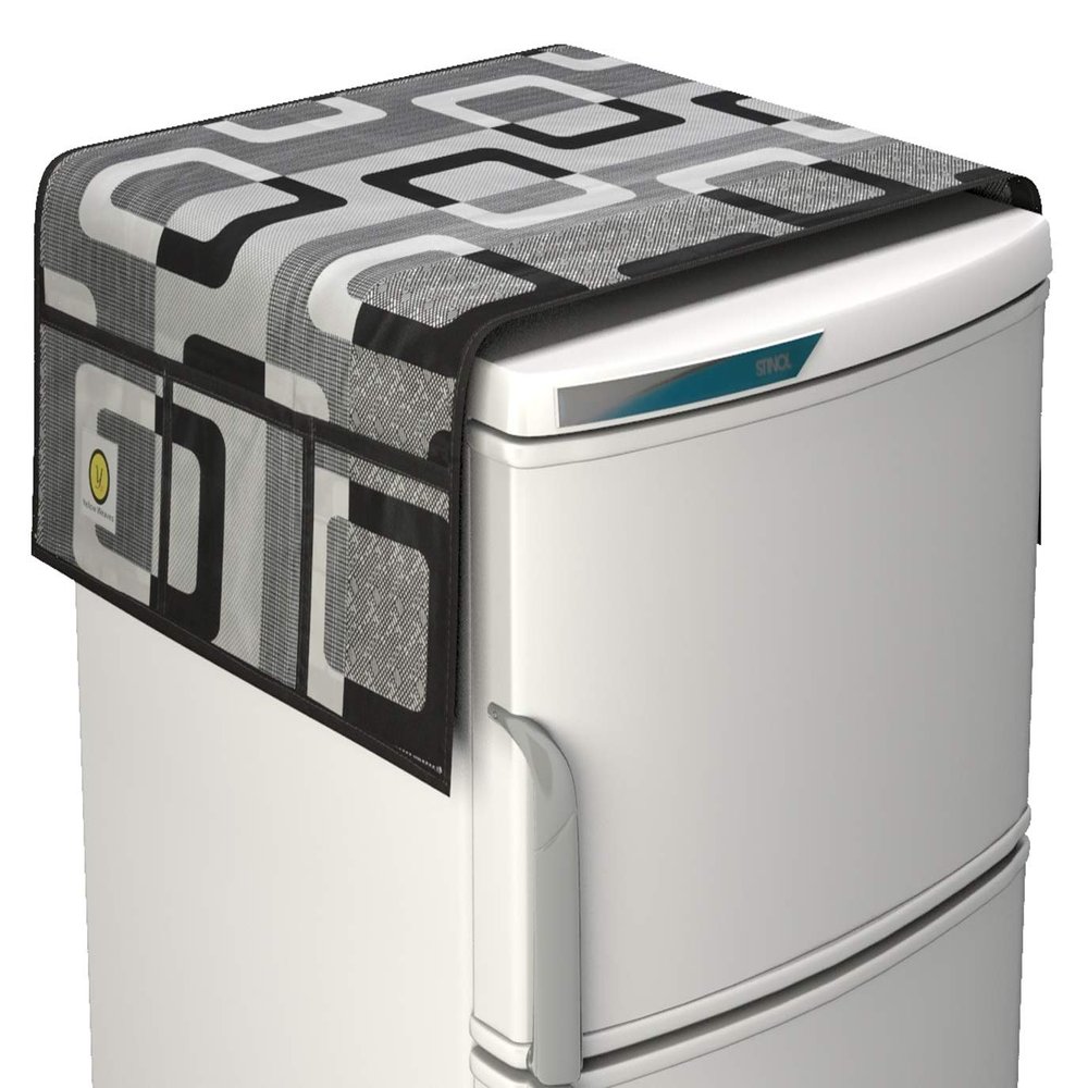 Yellow Weaves Fridge Top Cover (Black)