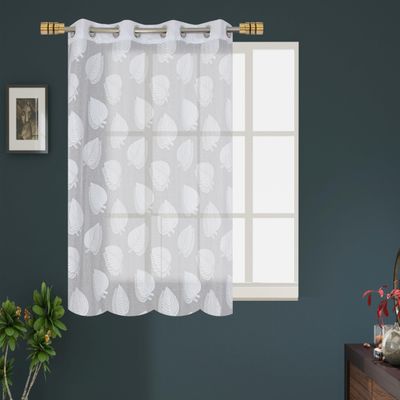 FRESH FROM LOOM Sheer Curtains 5 Feet Window | Net Curtain | Semi Transparent Tissue Screens Parda | Grommet Curtains Ring Curtains Parde (4X5 Feet, White, 1Pc Only)