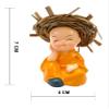 Decoration Homey Hat Monks Buddha Figurines Showpiece Set Of 4 For Car Dashboard home Decoration Miniature Garden Living Room Decorative Item (Design 3 with hat) view 2