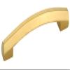 FAST CP30 S- PVD Gold C Curved Furniture Cabinet Handles for Pull Wardrobe Door, Kitchen Drawers, Dresser Drawer 2pcs (96mm, 4 Inch) view 1
