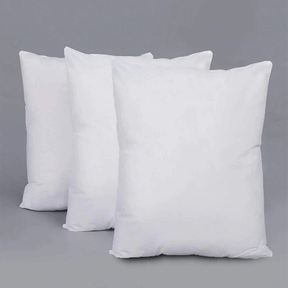 HOMECRUST Microfiber Cushion Fillers Pillow (White, 12 x 12 inch/30 x 30 cm) - Pack of 3