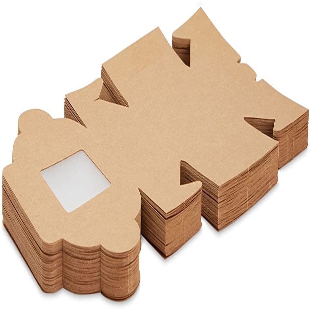 HOME REPUBLIC- Brownie Box Pack of 20 (3X3X2 INCH Size) Brownie Box Natural Brown Bakery Box with Window 3X.3X.2.5 Cupcake Boxes, Gift Box, Wedding, Party Favor, Donut, Pie, Cookie Boxes