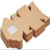 HOME REPUBLIC- Brownie Box Pack of 20 (3X3X2 INCH Size) Brownie Box Natural Brown Bakery Box with Window 3X.3X.2.5 Cupcake Boxes, Gift Box, Wedding, Party Favor, Donut, Pie, Cookie Boxes view 1