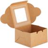 HOME REPUBLIC- Brownie Box Pack of 20 (3X3X2 INCH Size) Brownie Box Natural Brown Bakery Box with Window 3X.3X.2.5 Cupcake Boxes, Gift Box, Wedding, Party Favor, Donut, Pie, Cookie Boxes view 2