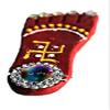 BlossomsStore | Hindu Goddess Sri Laxmi Charan Paduka | Feet Metallic Showpiece | Puja Room | Meditation | Prayer | Office | Business | | Good Luck | (Clay : 3 x 2 Inches) view 2