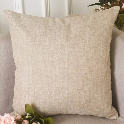 Khooti Jute Cushion Cover | 26x26 Inch, Light Linen | Throw Pillow Cover for Couches, Chairs, Sofas, Beds, Coffee Tables, Living Rooms, Bedrooms, Modern Boho Design