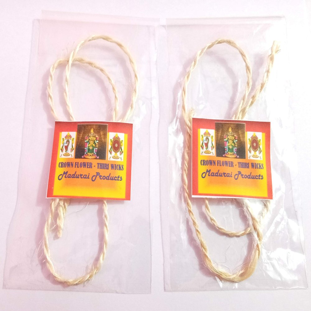 Madurai Products Special Crown Flower Erukkku Thiri/Yekke gida/Angkot Erukku Wicks/Jilledi Vattulu/Aank Ark Madaar Wicks (1Set) Along with RED OR Green OR Yellow Any ONE Thread THIRI 50 PCS