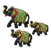 DreamKraft Paper Mache Handmade Elephant Showpiece Figurine Large(10x7.6) Medium(8.5x6.1) Small(7.3x5) CM (3 Piece, Black) view 1