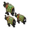 DreamKraft Paper Mache Handmade Elephant Showpiece Figurine Large(10x7.6) Medium(8.5x6.1) Small(7.3x5) CM (3 Piece, Black) view 3
