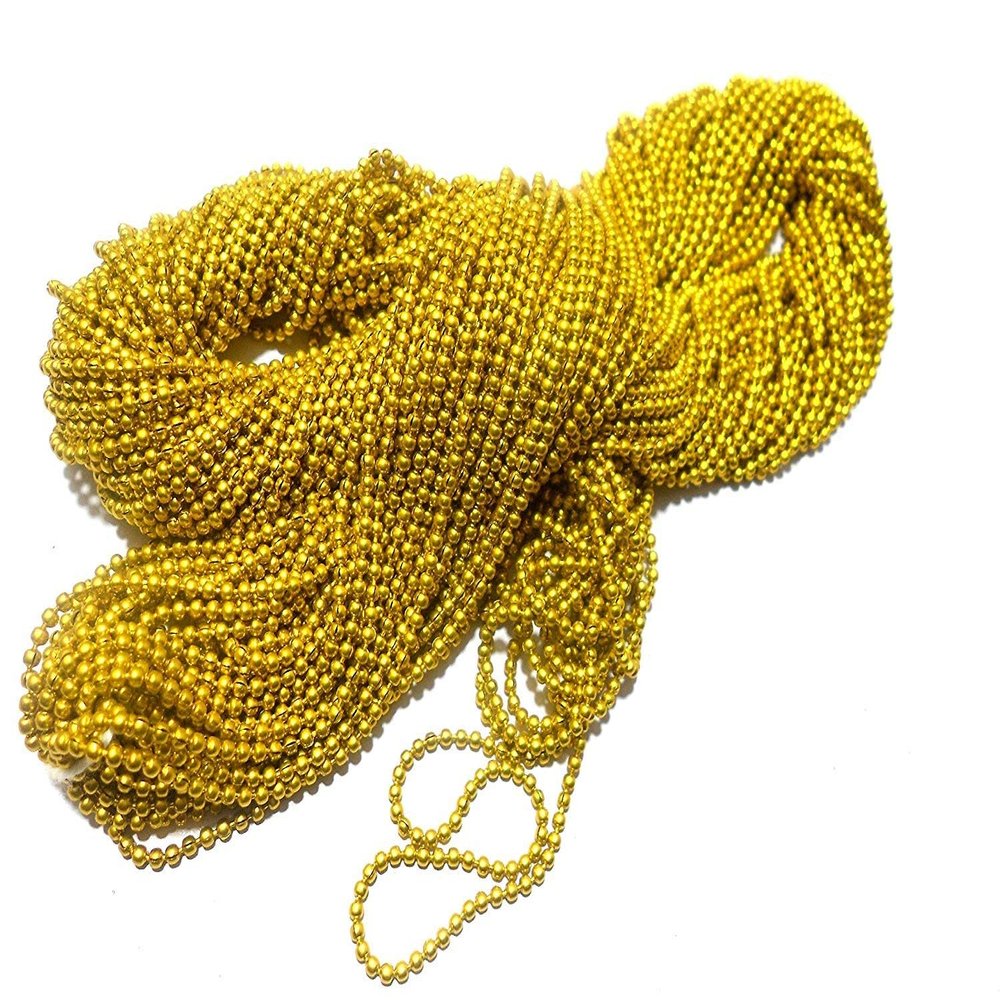 Sharad Craft Ball Chains Shiny & Glittery - for Jewellery Making/Designing & Craft Work 5M (Golden)