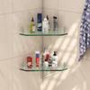 Klaxon Premium Diamond Glass Shelf for Bathroom/Kitchen Shelf/Bathroom Accessories (9 * 9 Inches, Transparent - Pack of 2 view 1