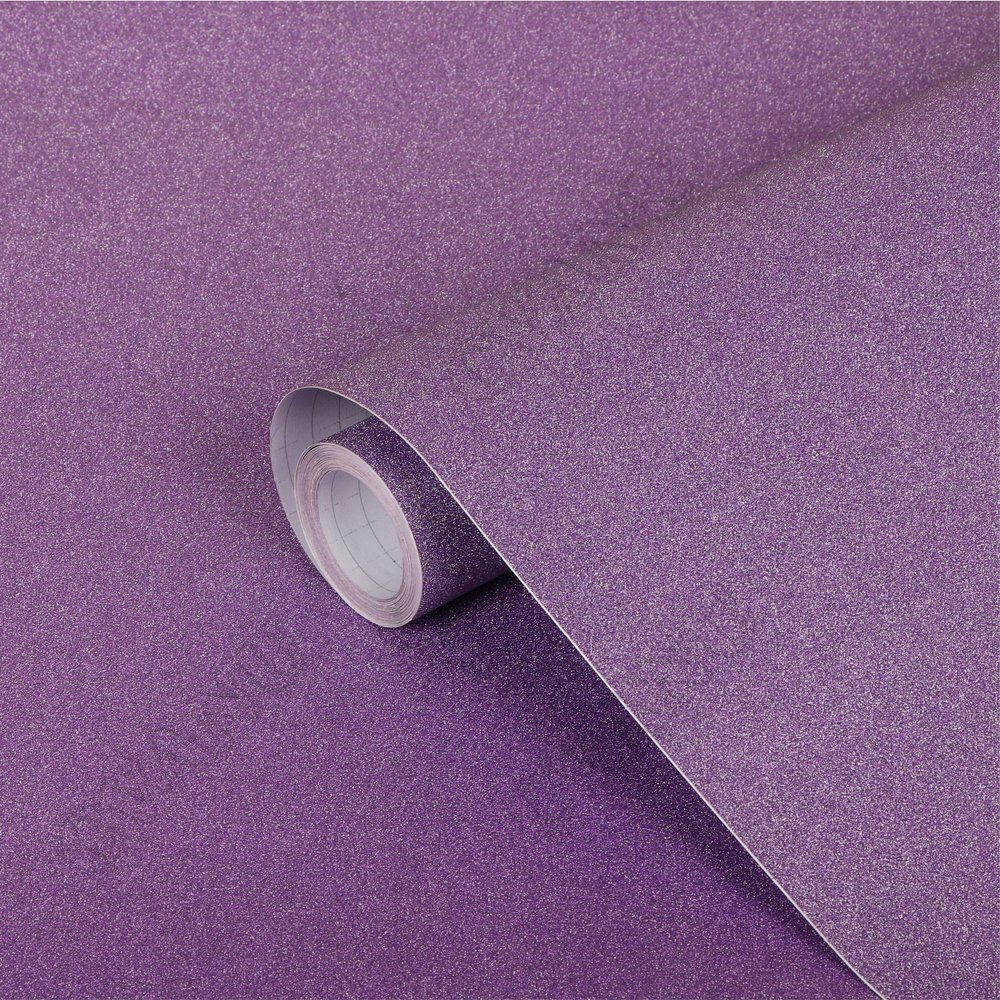 CVANU 1X7 Foot Glitter Purple Self Adhesive Shelf Liner Film Vinyl Peel-Stick Multipurpose Roll
