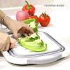 VDHJA Multi Eco-Friendly Anti Slip Plastic Flexible Kitchen PP Foldable Cutting Board with Collapsible Colander view 2
