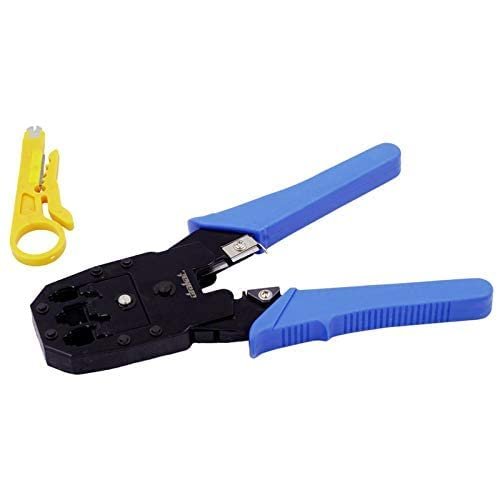 JIGYAS RJ45 3 in 1 Modular Cable Crimping Tool for RJ45 RJ12 RJ11 UTP CAT5 LAN Cutter