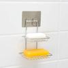 Xenon Venture Wall Mount Self-Adhesive Stainless Steel Metal Waterproof Kitchen Bathroom Double-Layer Soap Dish Holder, Silver view 1